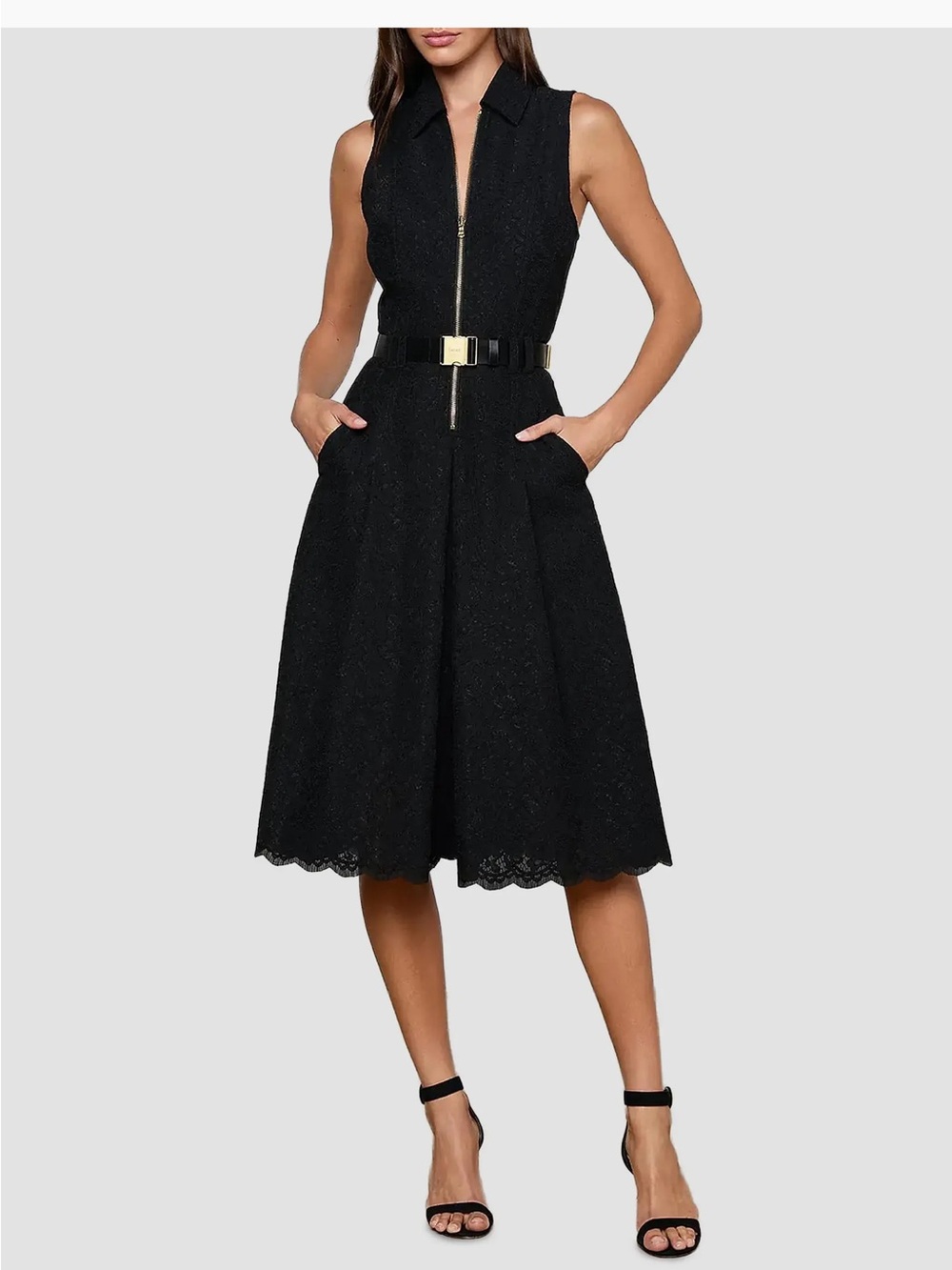 Nwt L’agence Kylo Cotton-Blend Lace Belted Shirtdress